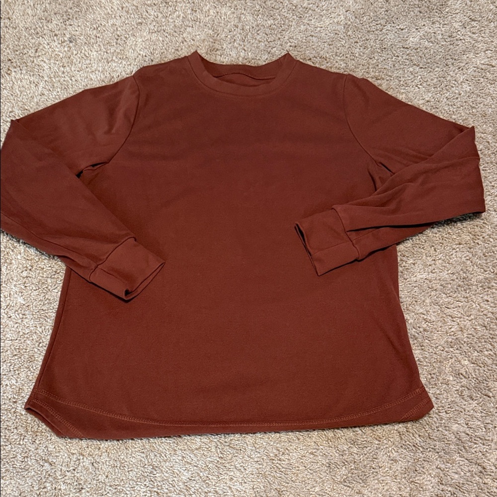Elegant Women's Long Sleeve Top in Rich Brown